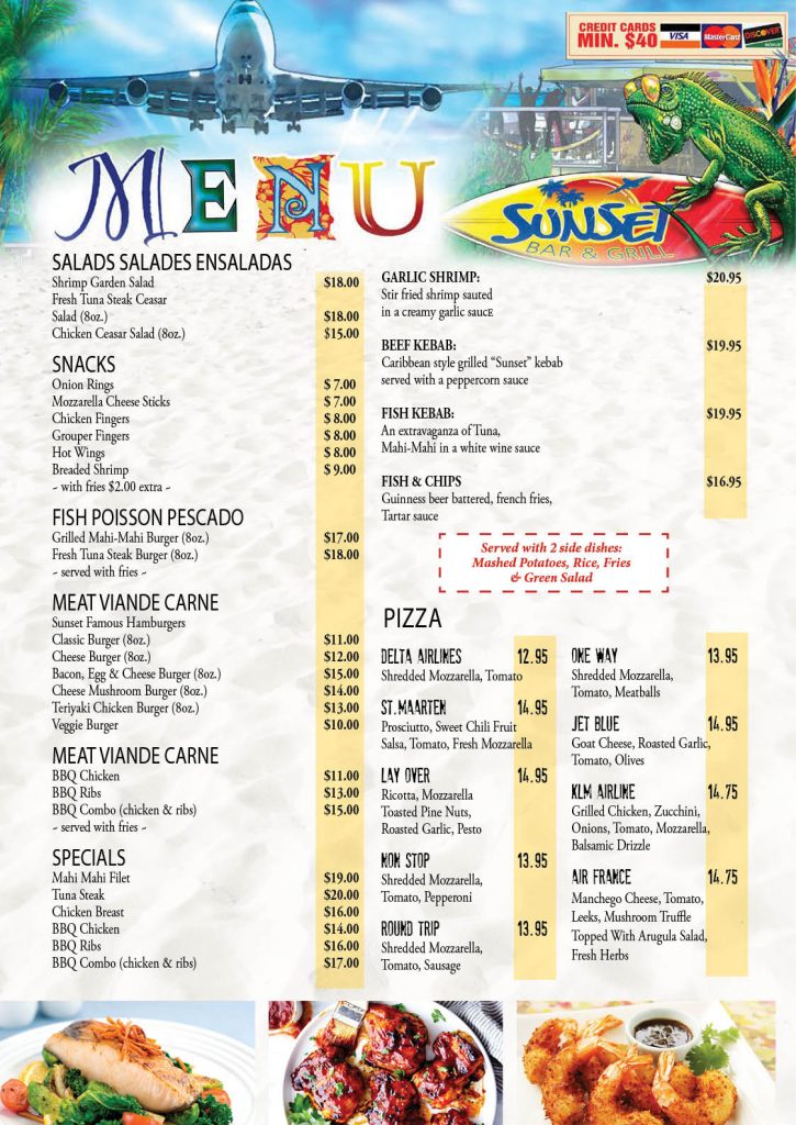sunset menuuA3 revised Sunset Beach Bar Sxm